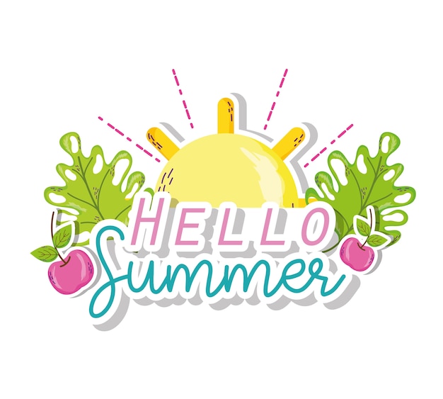 Vector hello summer cartoons