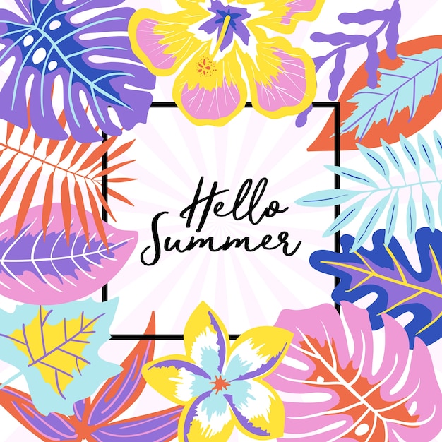 Hello Summer Colorful Background