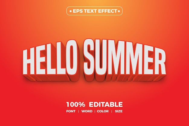 Hello Summer Editable Text Effect