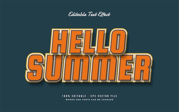 Hello Summer 편집 가능한 텍스트 스타일 효과