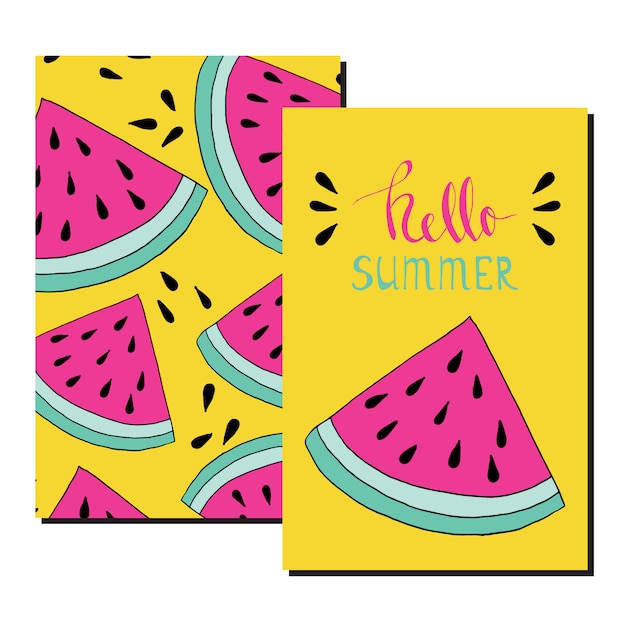 Hello summer greeting card.