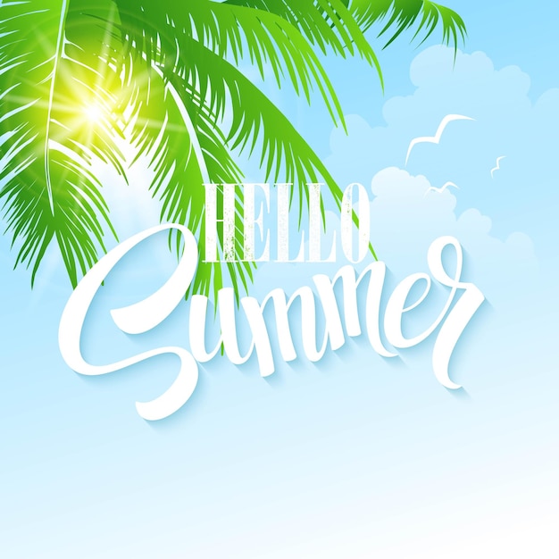 Vector hello summer greeting card