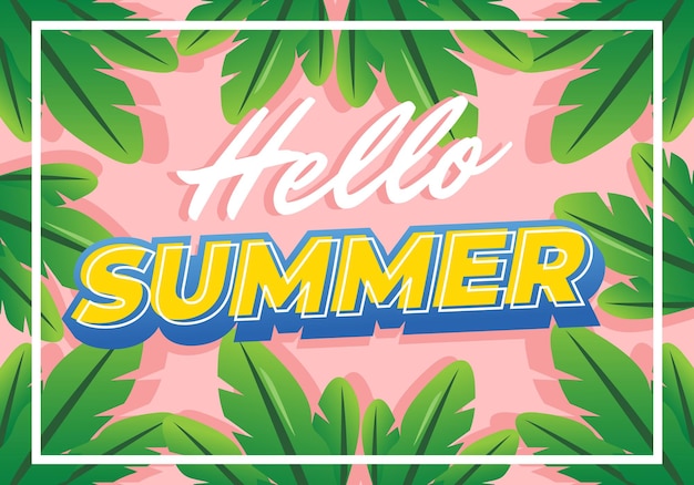 Вектор hello summer holiday party пляжный шаблон летний пляжный фон