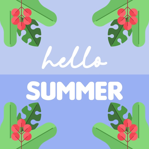 Hello summer illustration background