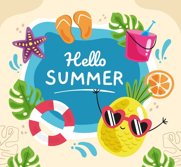 Vector hello summer illustration