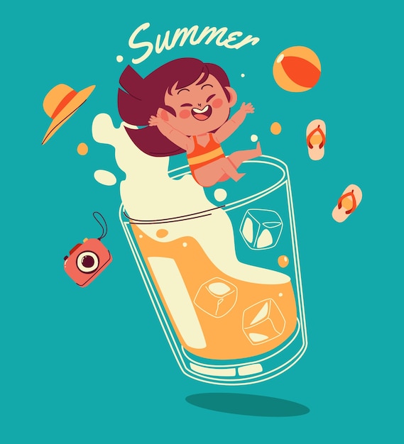 Vector hello summer illustration