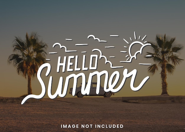 Hello summer lettering quote