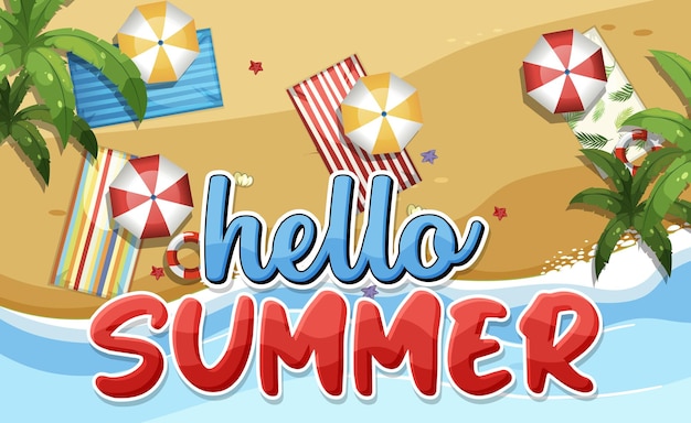 Vector hello summer logo template