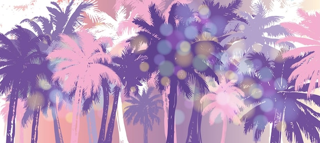 Vector hello summer palm hand drawn illustrations vector