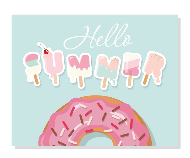 Vector hello summer poster