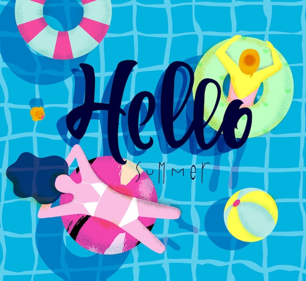 Vector hello summer poster