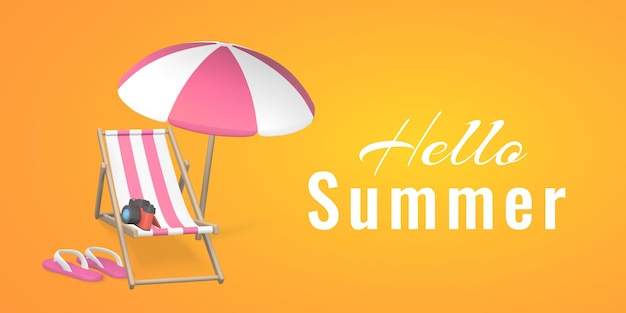 Hello summer promo banner design