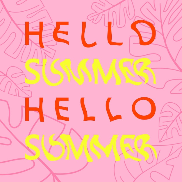 Vector hello summer quote groovy poster vector illustration