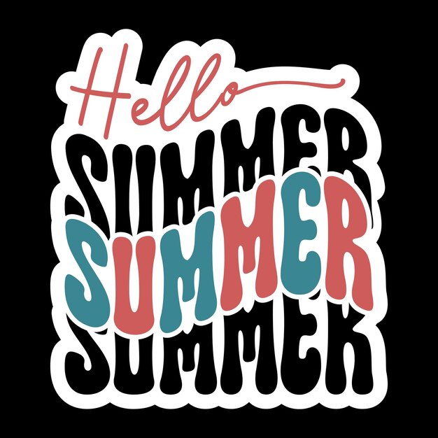 Hello summer Retro Stickers