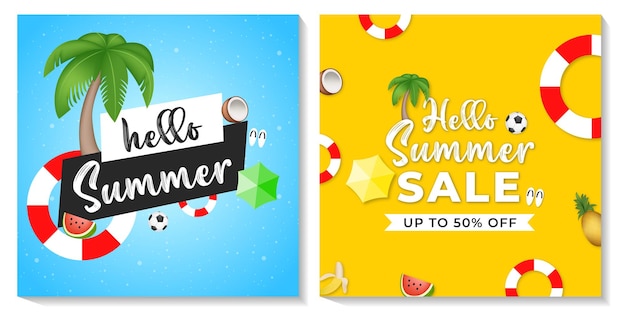 Hello summer sale Instagram post collection