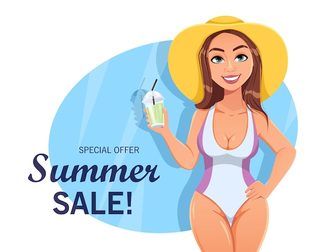 Vector hello summer summer sale concept