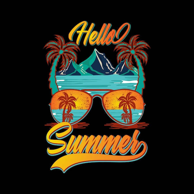 Vector hello summer t shirt design