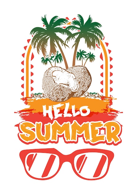 Vector hello summer t-shirt