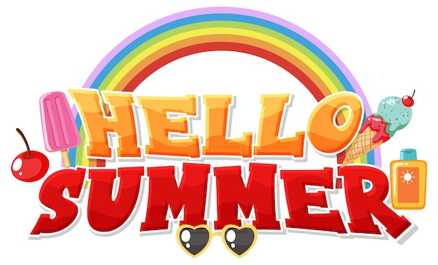 Hello summer text for banner or poster design