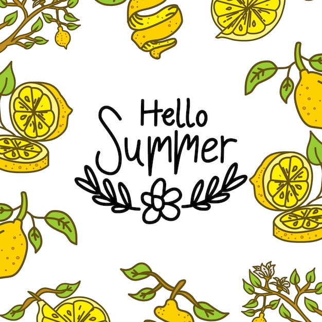 Hello summer text vector