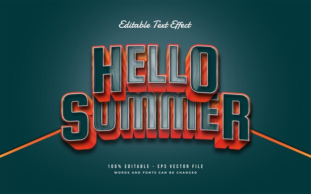Текст Hello Summer с тисненым эффектом