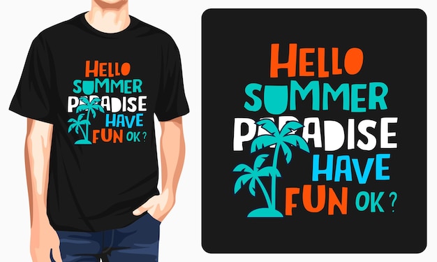 Vector hello summer tshirt design