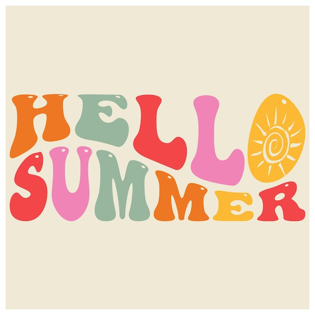 Vector hello summer typography design