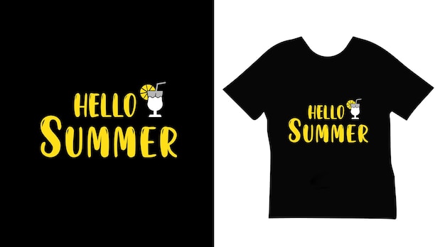 ベクトル こんにちは夏のタイポグラフィベクトルtシャツのデザイン