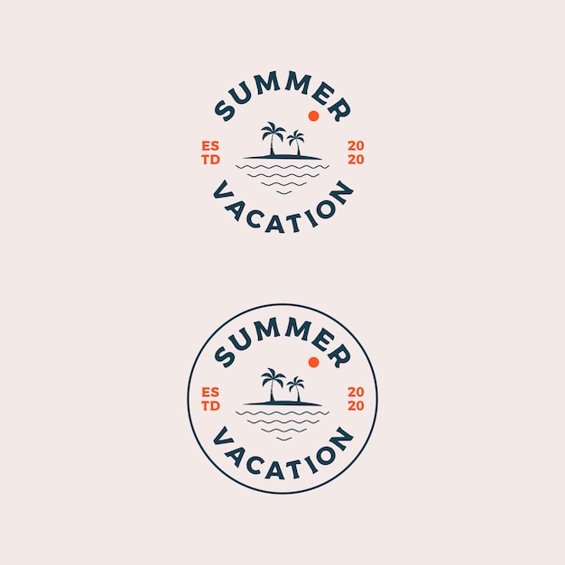 Vettore ciao vacanze estive logo design