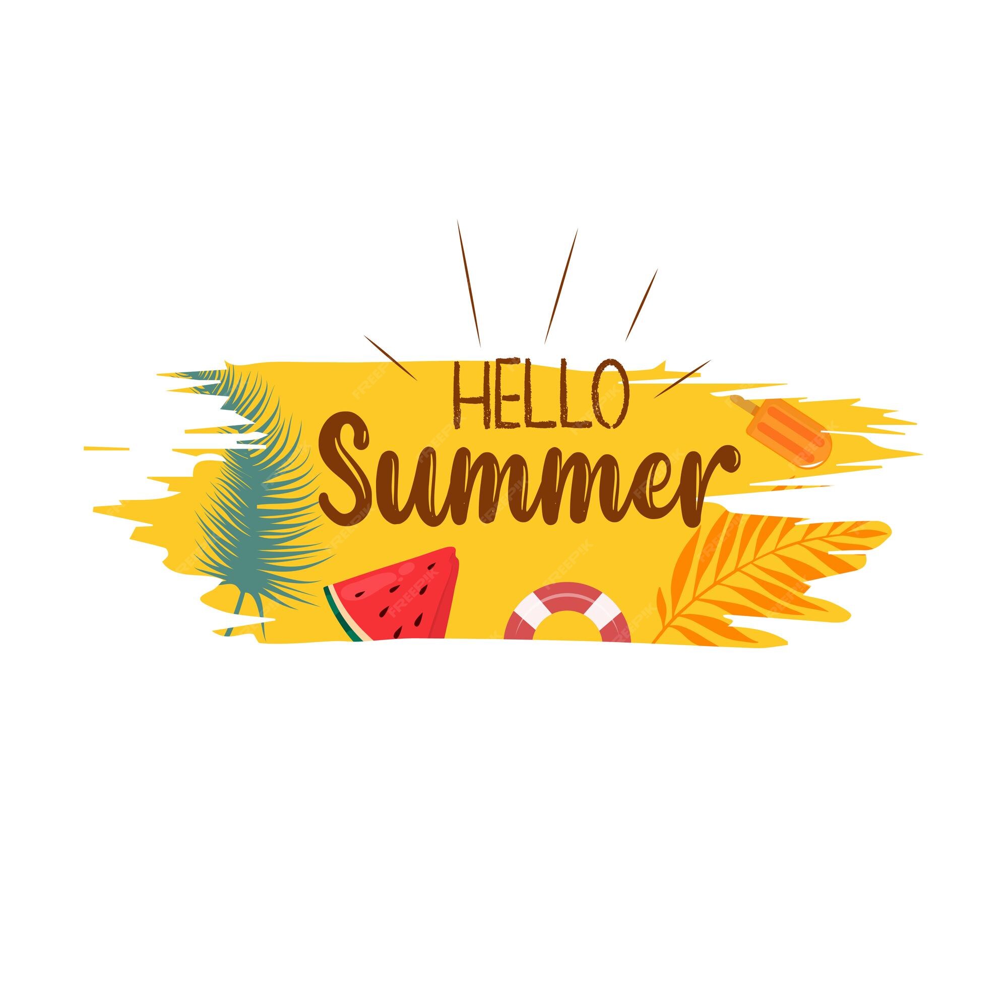 Hello summer time Royalty Free Vector Image - VectorStock