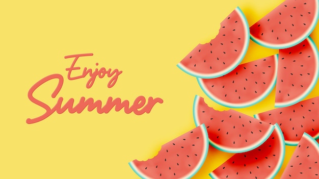 Hello summer with watermelon