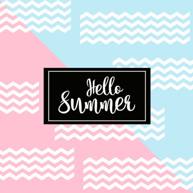 Hello summer with wave background