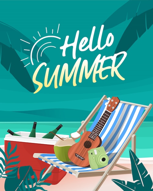 Vector hello summer