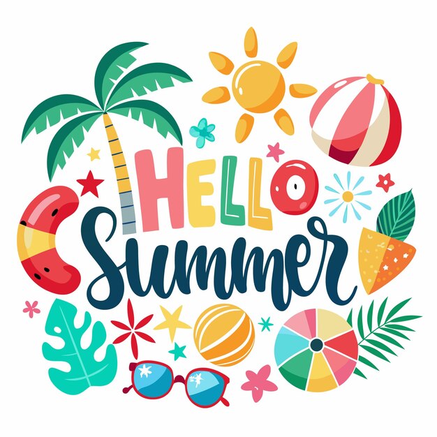 Vector hello summer