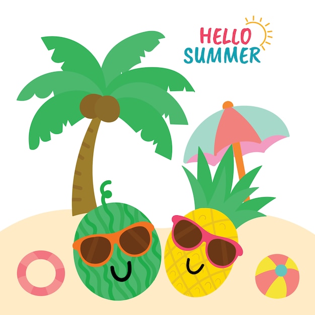 Vector hello summer