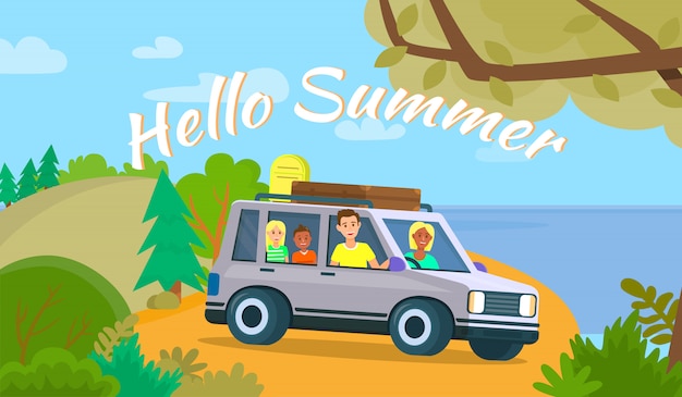 Vector hello summer