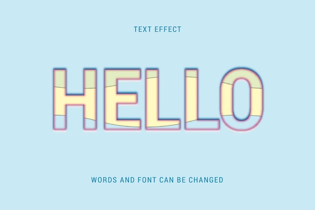 Vector hello text effect editable eps cc