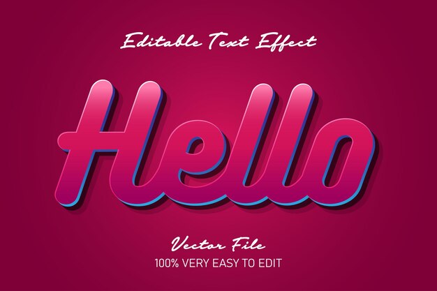 hello text effect editable text