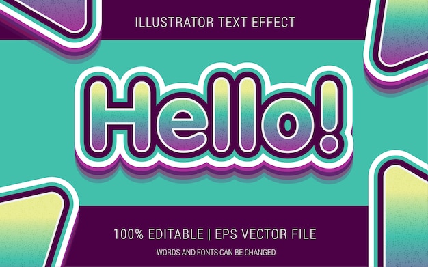 Vector hello! text effects style