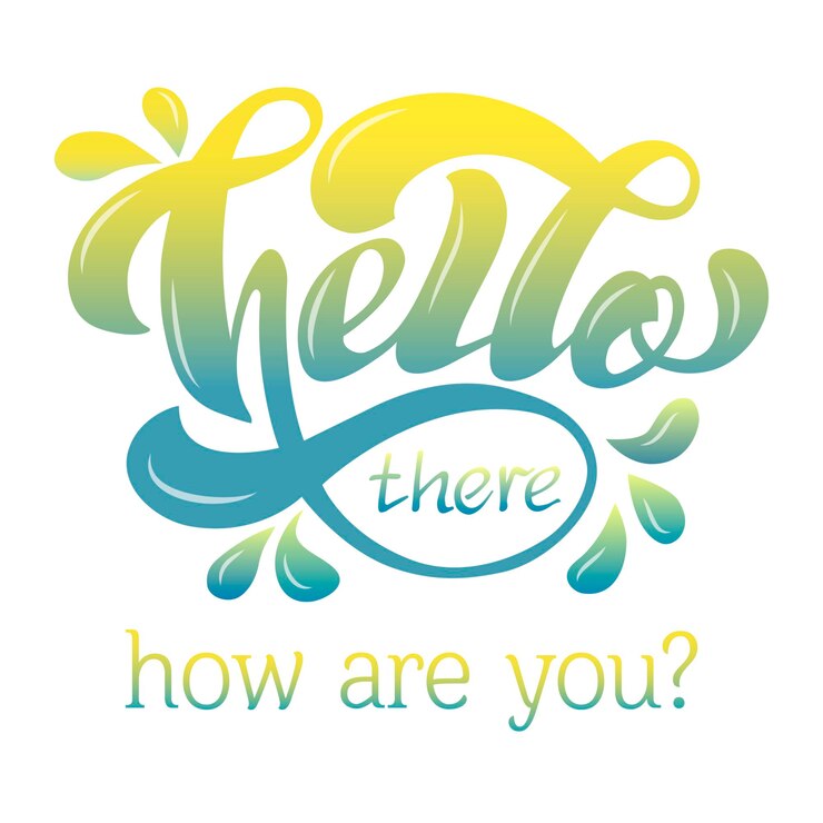 Vector hello there lettering typography poster celebration quotation for card postcard event icon logo