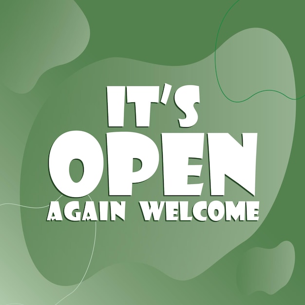 Hello , we are back welcome again, we are open, welcome back, Social Media Instagram Post