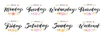 Premium Vector  Set of simple weekdays monday tuesday wednesday thursday  friday saturday sunday