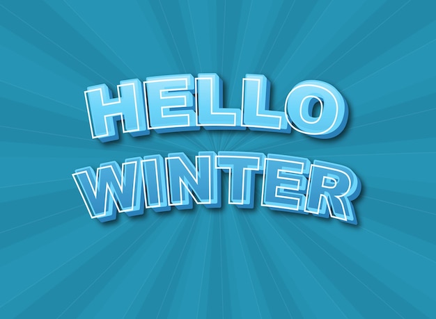 hello winter 3d editable text effect