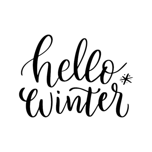 Ciao inverno natale tipografia grafia lettering vacanze biglietto di auguri natale testo calligrafia stile natale festivo elemento di design isolato sfondo bianco felice anno nuovo stagione