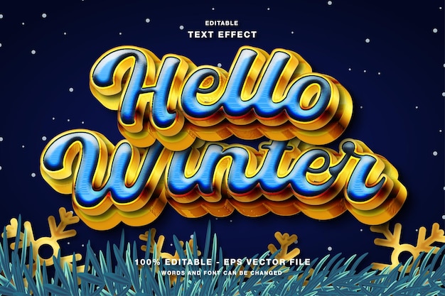 Hello Winter Editable Text Effect