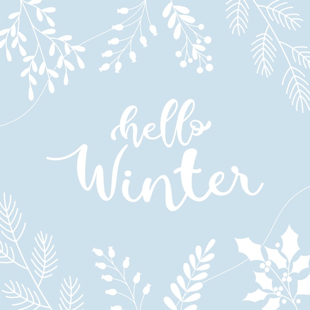 Hello Winter flyer card vector illustration