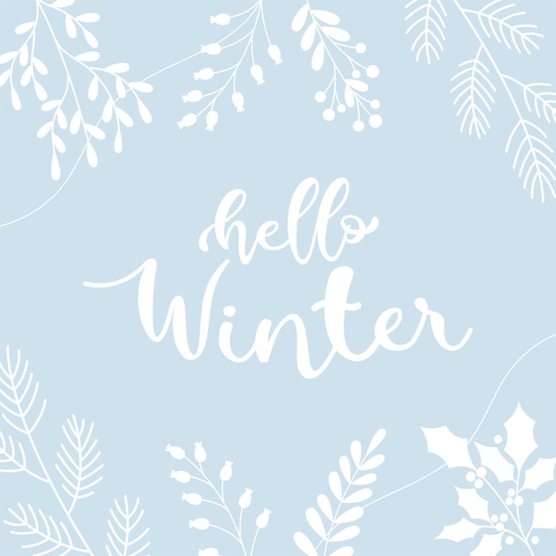 Вектор Векторная иллюстрация флаера hello winter