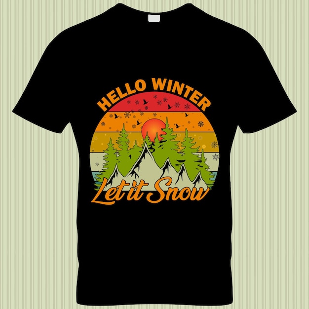 Hello winter t-shirt design.