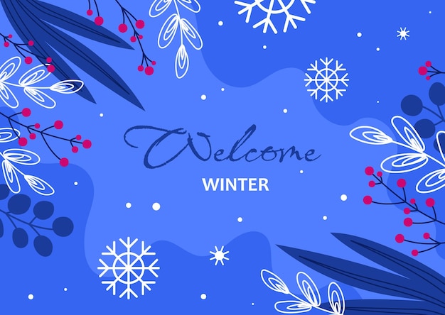 Hello winter vector background