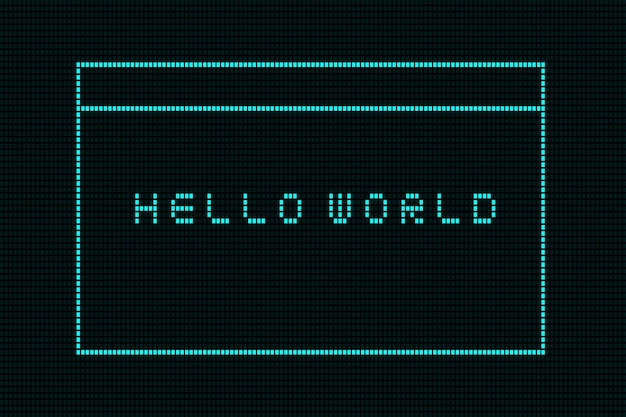 Hello world è una parola semplice per la prima programmazione del programmatore